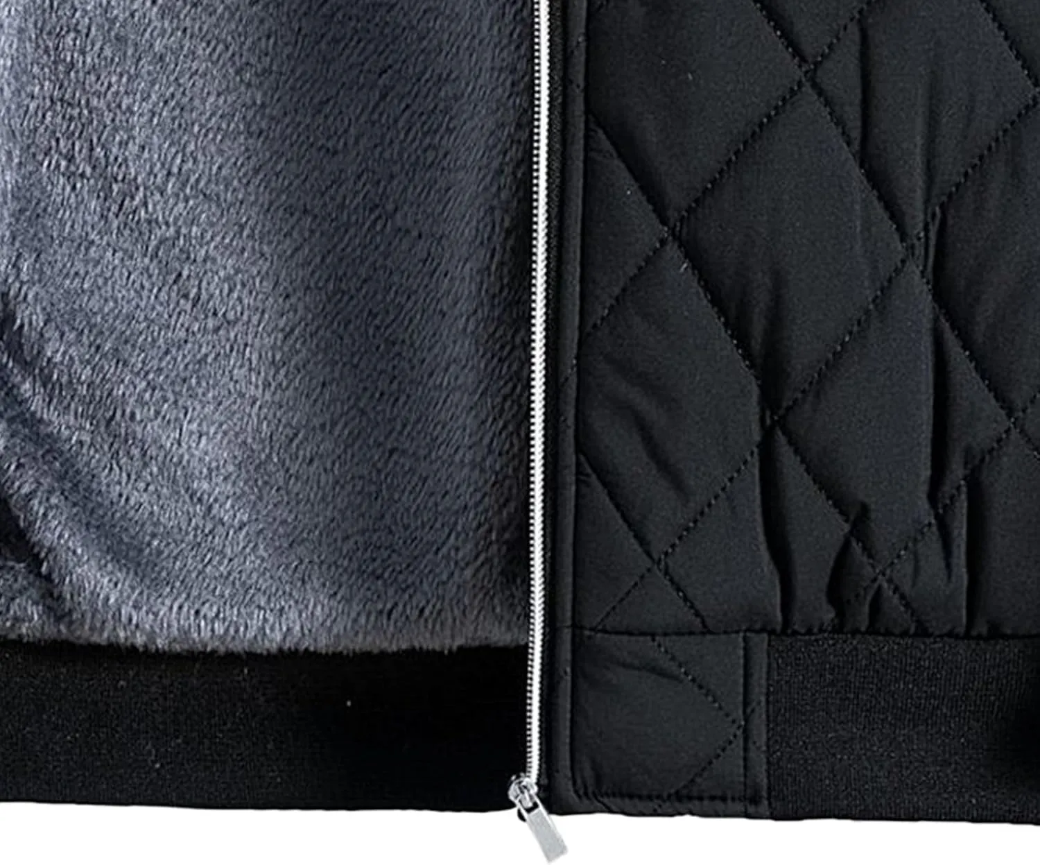 Men's Padded Bomber Jacket Winter Sherpa Lined Warm Padded Coat Casual Windproof Warm Quilted Outwear