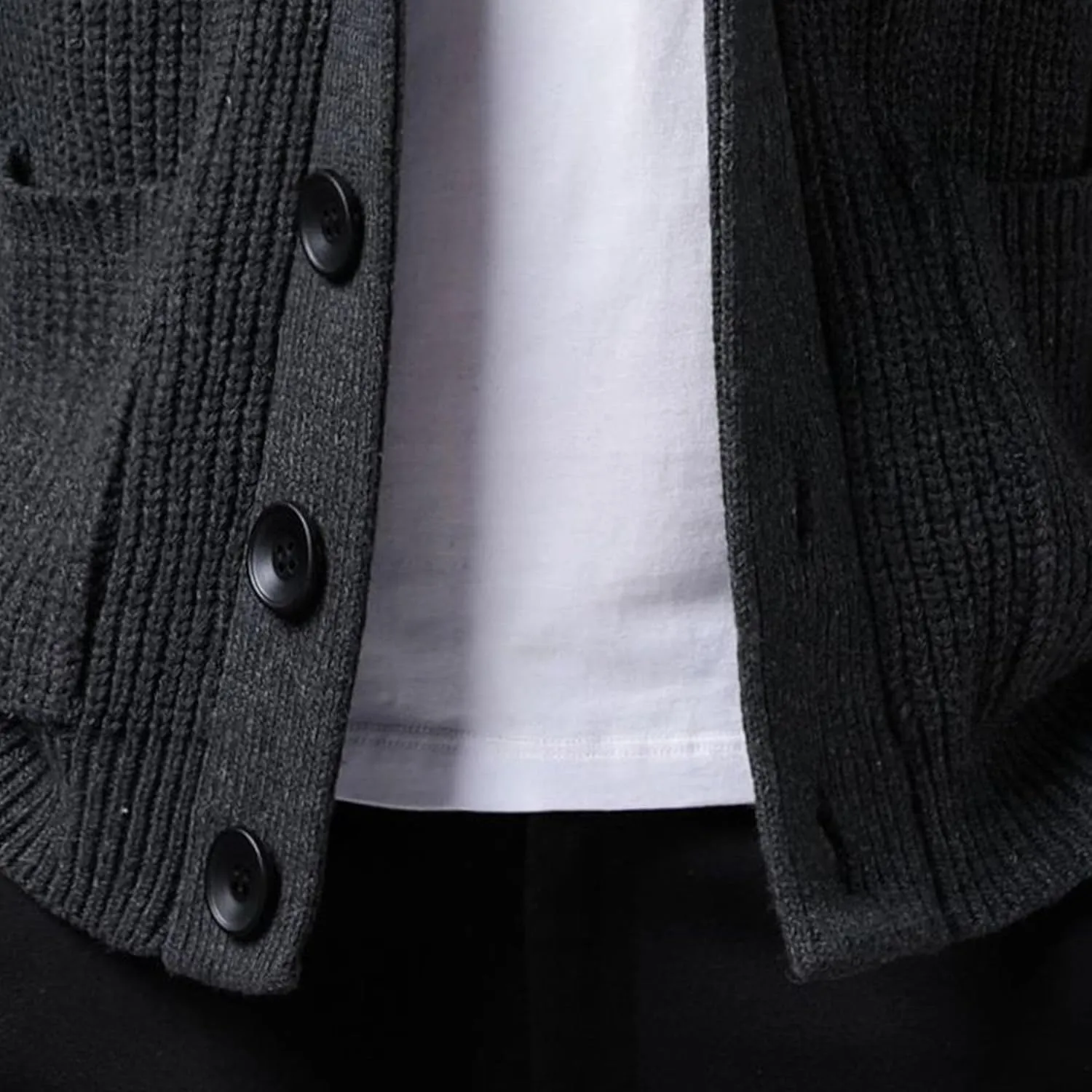 Men's Shawl Collar Button Down Cardigan Casual Slim Fit Cardigan Jacket Thermal Soft Cardigan Sweaters