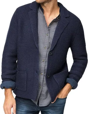 Men's Shawl Collar Button Down Cardigan Waffle Slim Fit Knit Cardigan Thermal Cozy Cardigan Sweaters