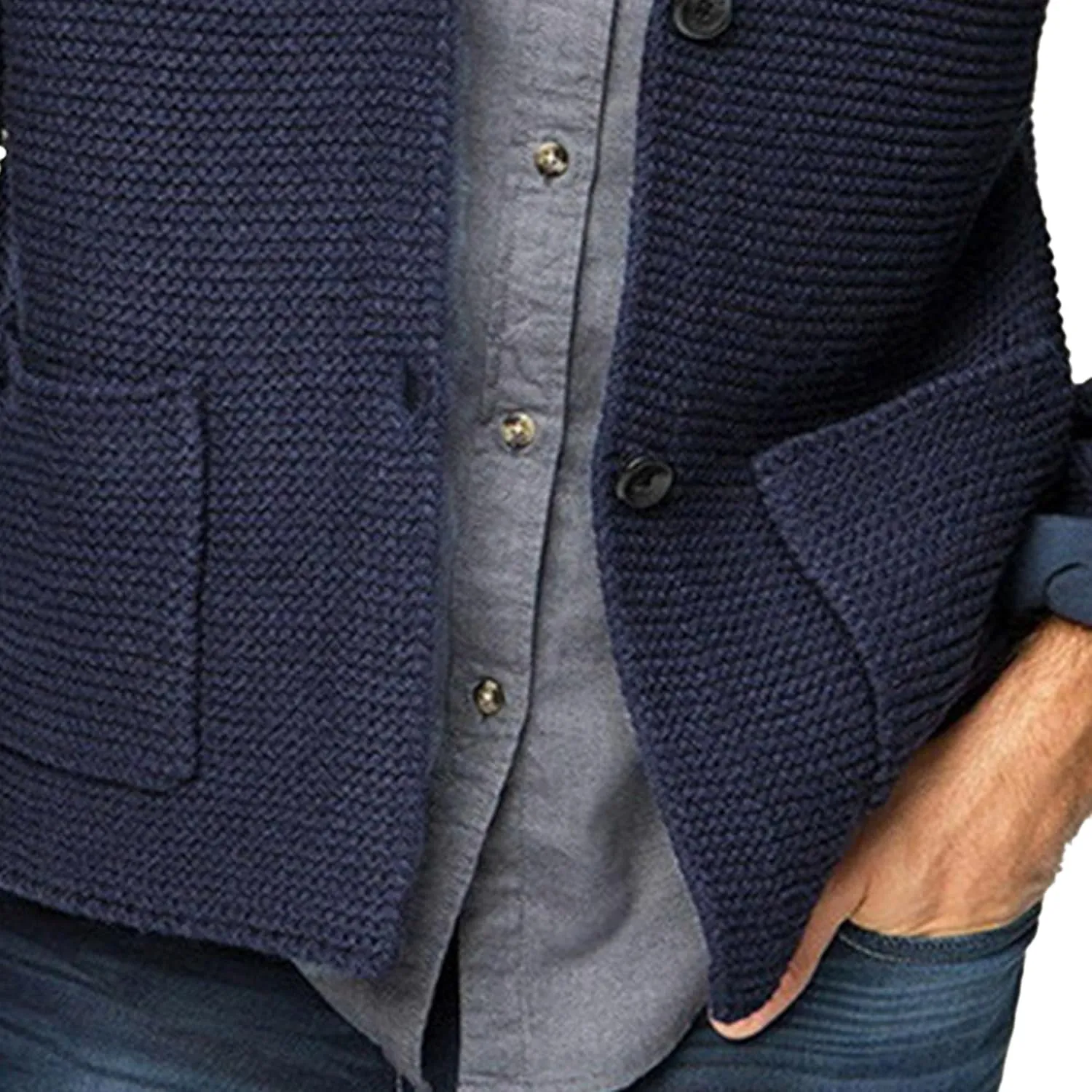 Men's Shawl Collar Button Down Cardigan Waffle Slim Fit Knit Cardigan Thermal Cozy Cardigan Sweaters
