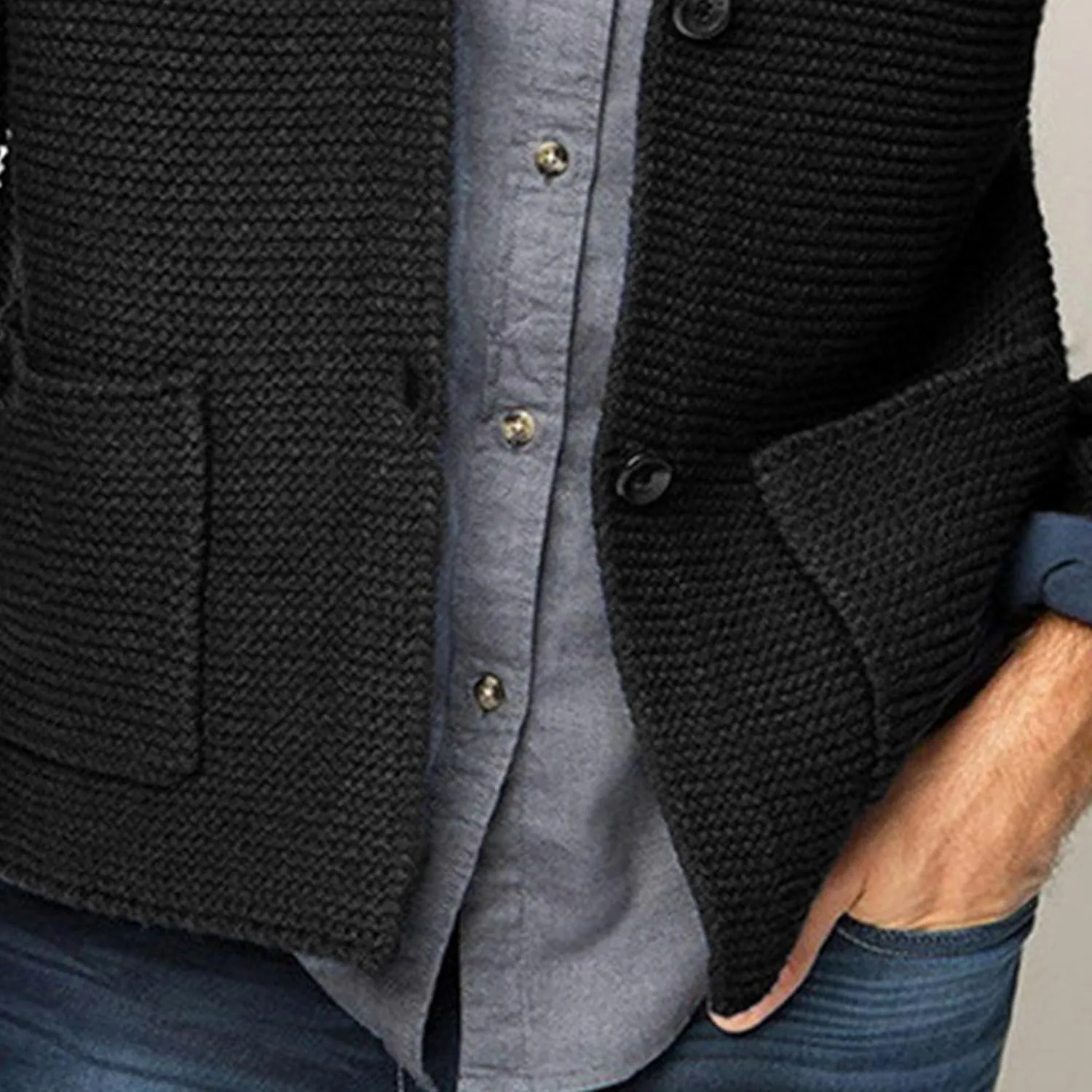 Men's Shawl Collar Button Down Cardigan Waffle Slim Fit Knit Cardigan Thermal Cozy Cardigan Sweaters