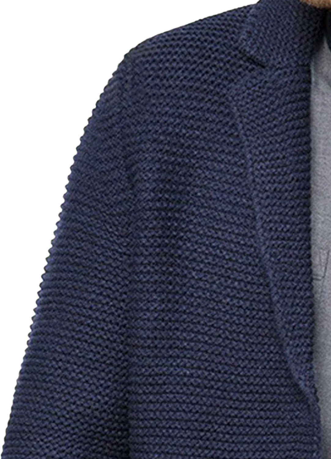 Men's Shawl Collar Button Down Cardigan Waffle Slim Fit Knit Cardigan Thermal Cozy Cardigan Sweaters