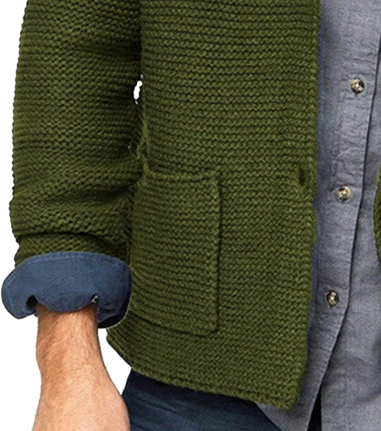 Men's Shawl Collar Button Down Cardigan Waffle Slim Fit Knit Cardigan Thermal Cozy Cardigan Sweaters