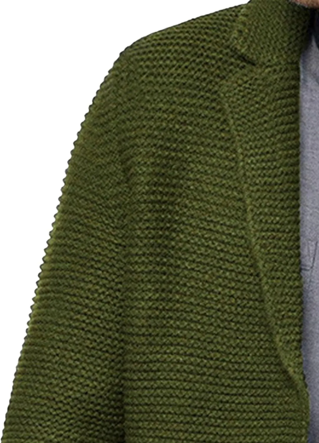 Men's Shawl Collar Button Down Cardigan Waffle Slim Fit Knit Cardigan Thermal Cozy Cardigan Sweaters