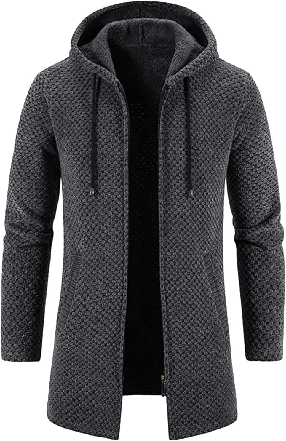 Mens Thick Knitted Cardigan Sweaters Warm Sherpa Fleece Lined Stripe Hoodie Jackets Winter Jacket Cardigan Sweater Coats