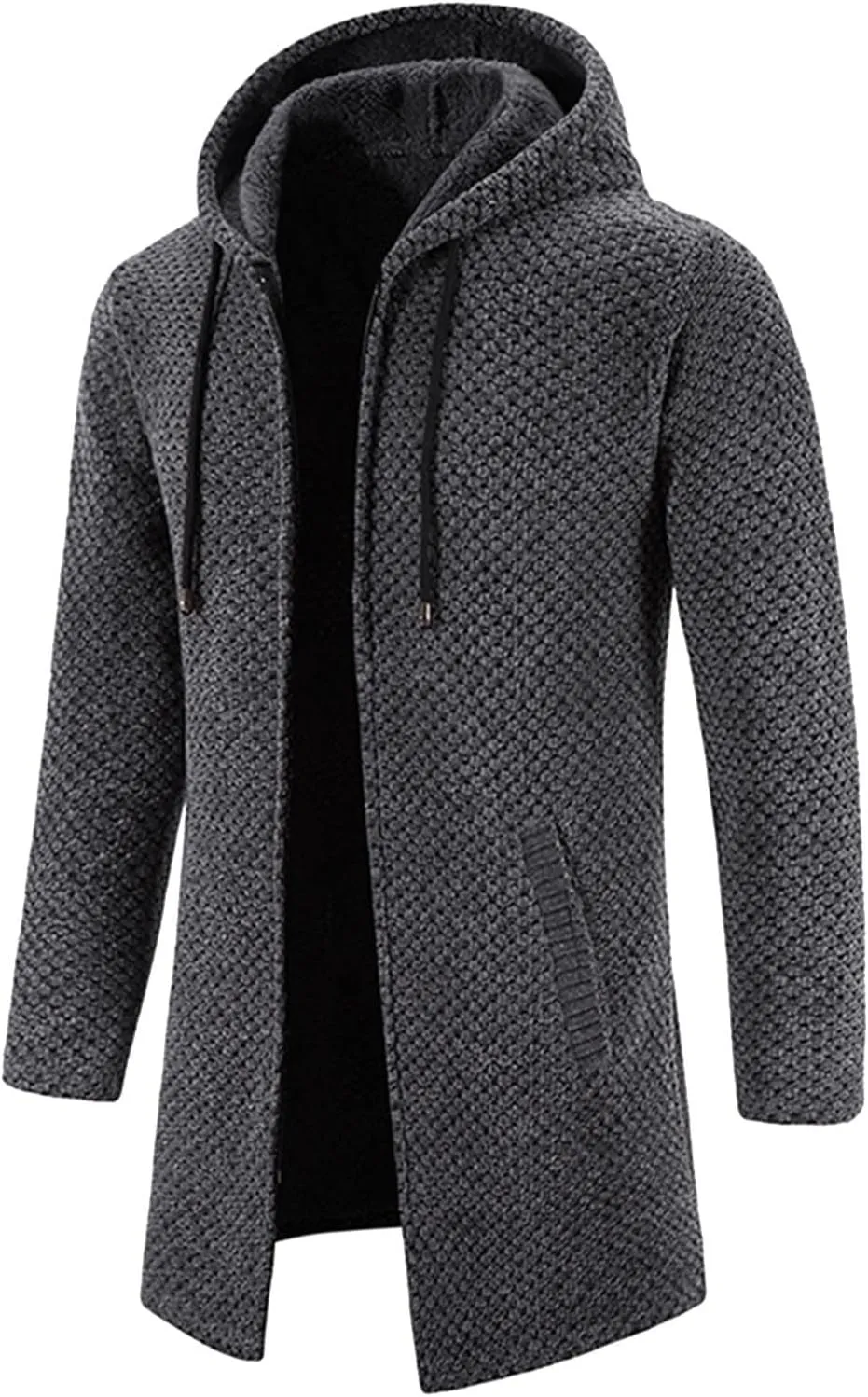 Mens Thick Knitted Cardigan Sweaters Warm Sherpa Fleece Lined Stripe Hoodie Jackets Winter Jacket Cardigan Sweater Coats