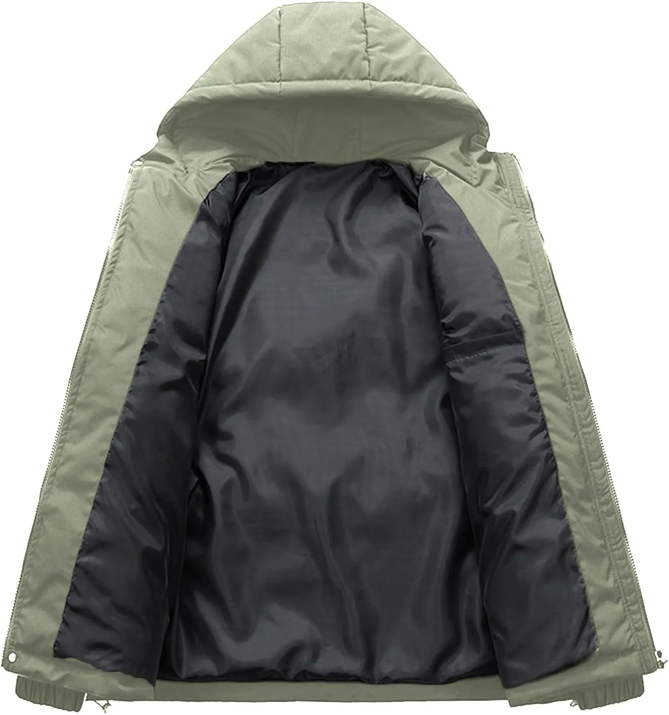 Men's Warm Puffer Jacket Men's Autumn and Winter Simple Comfortable Warm Plus Size Hooded Medium Warm Winter Coats