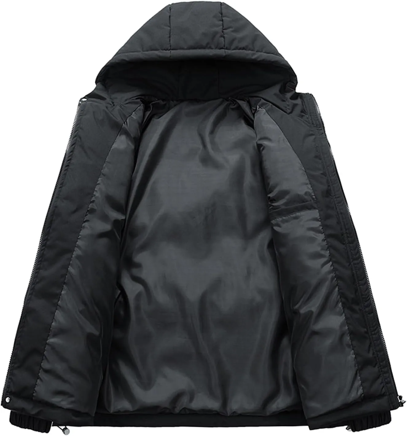 Men's Warm Puffer Jacket Men's Autumn and Winter Simple Comfortable Warm Plus Size Hooded Medium Warm Winter Coats
