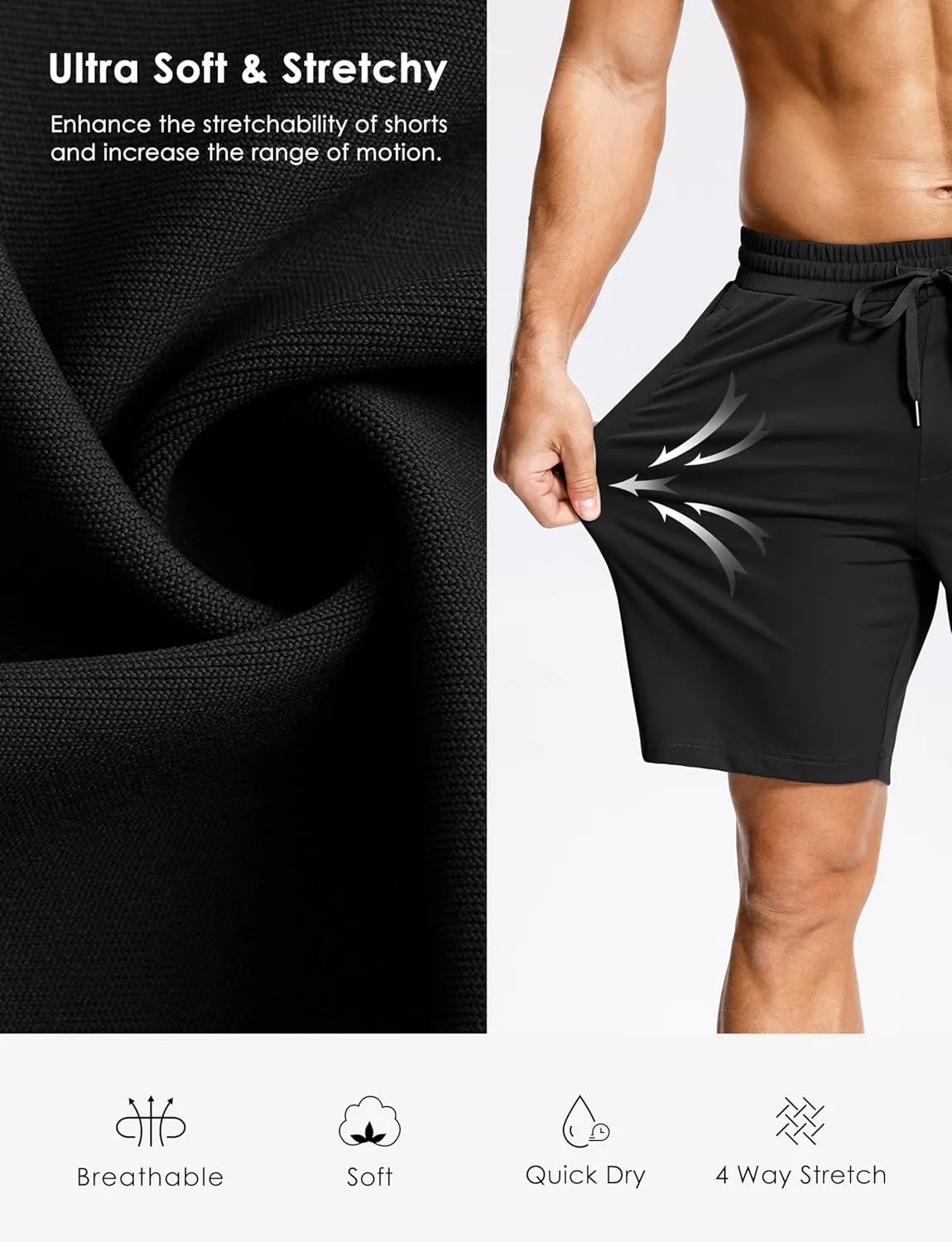 Men's Workout Shorts with Zipper Pockets 7" Quick Dry Lightweight Gym Athletic Running Shorts for Men