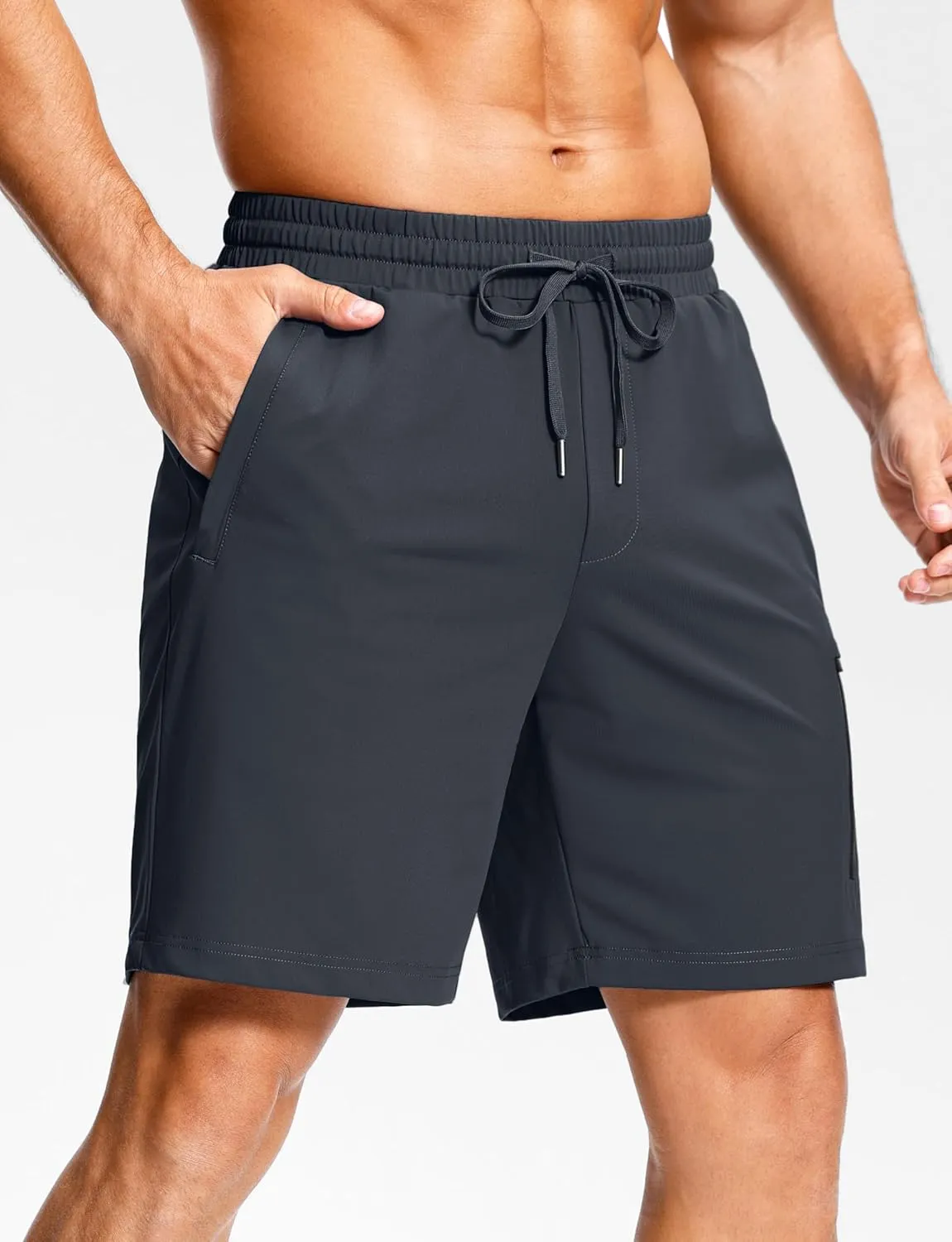Men's Workout Shorts with Zipper Pockets 7" Quick Dry Lightweight Gym Athletic Running Shorts for Men