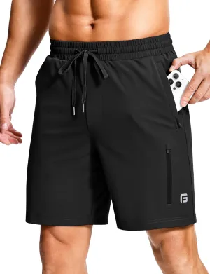 Men's Workout Shorts with Zipper Pockets 7" Quick Dry Lightweight Gym Athletic Running Shorts for Men