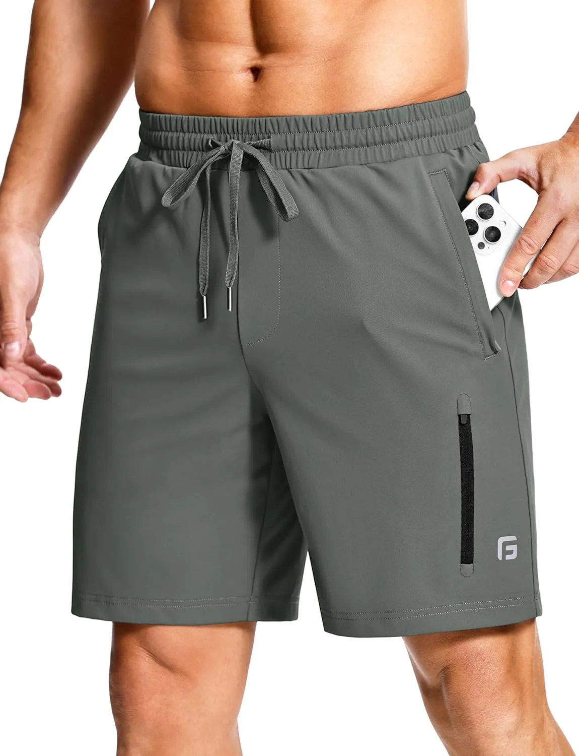 Men's Workout Shorts with Zipper Pockets 7" Quick Dry Lightweight Gym Athletic Running Shorts for Men