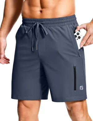 Men's Workout Shorts with Zipper Pockets 7" Quick Dry Lightweight Gym Athletic Running Shorts for Men