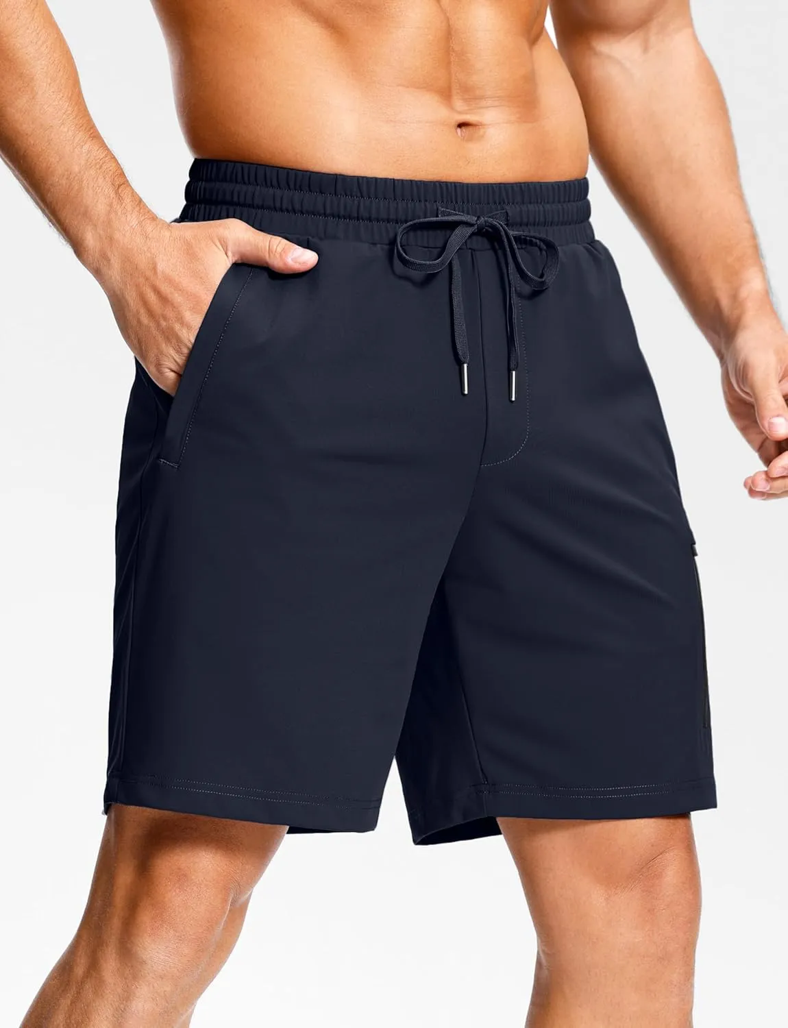 Men's Workout Shorts with Zipper Pockets 7" Quick Dry Lightweight Gym Athletic Running Shorts for Men