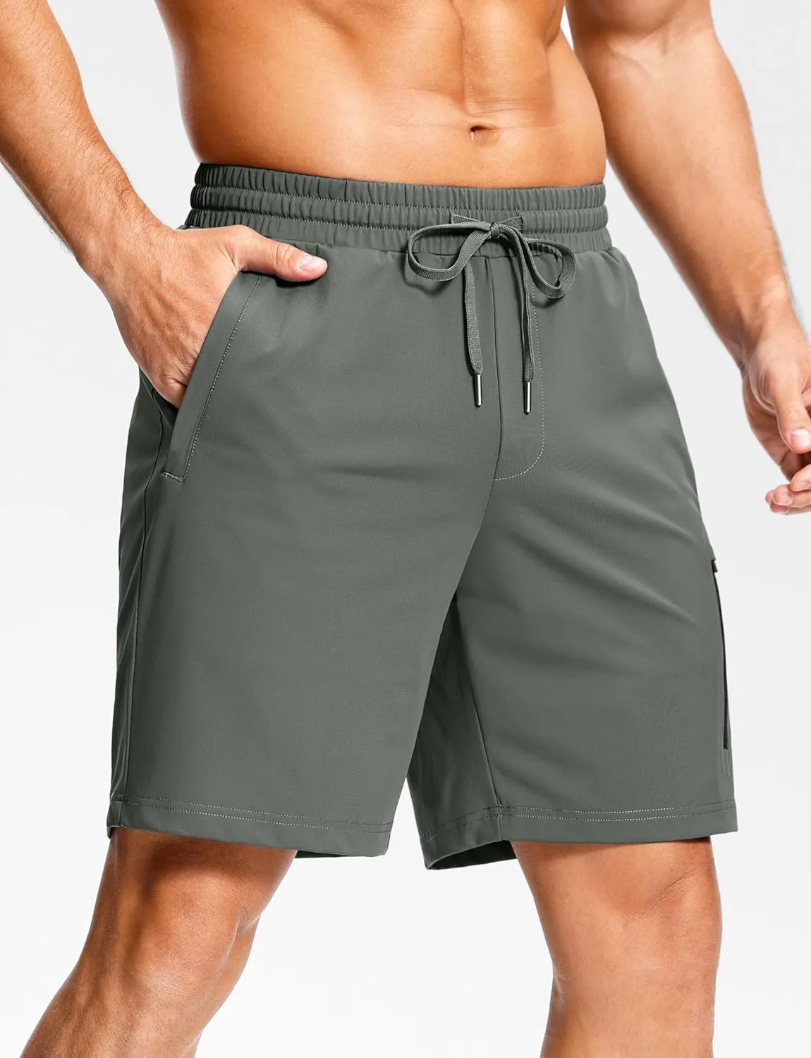 Men's Workout Shorts with Zipper Pockets 7" Quick Dry Lightweight Gym Athletic Running Shorts for Men