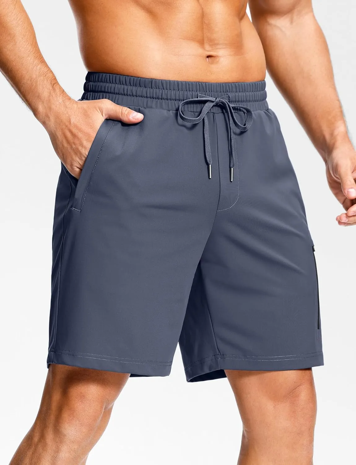 Men's Workout Shorts with Zipper Pockets 7" Quick Dry Lightweight Gym Athletic Running Shorts for Men