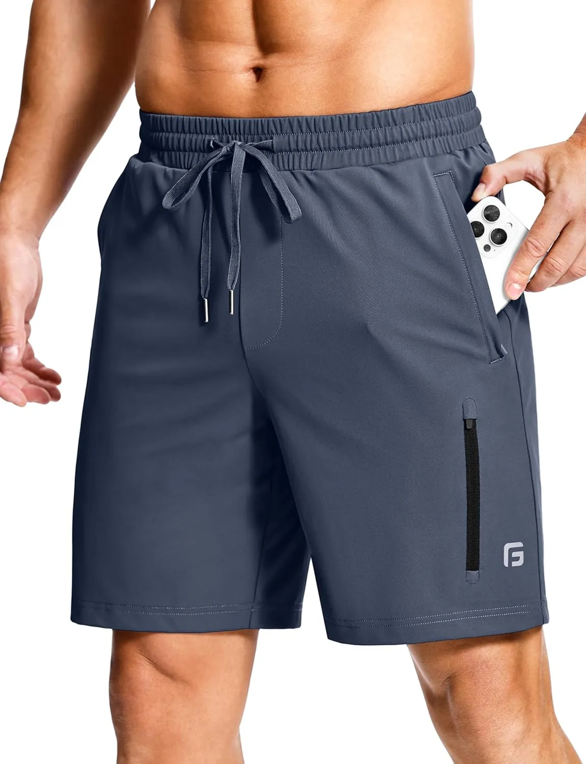 Men's Workout Shorts with Zipper Pockets 7" Quick Dry Lightweight Gym Athletic Running Shorts for Men