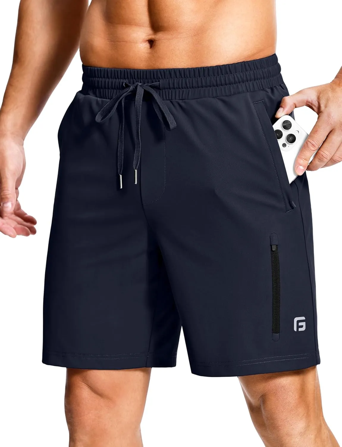 Men's Workout Shorts with Zipper Pockets 7" Quick Dry Lightweight Gym Athletic Running Shorts for Men