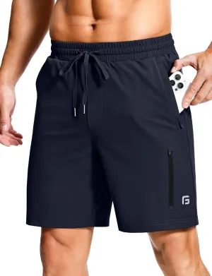 Men's Workout Shorts with Zipper Pockets 7" Quick Dry Lightweight Gym Athletic Running Shorts for Men