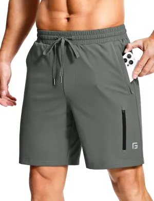 Men's Workout Shorts with Zipper Pockets 7" Quick Dry Lightweight Gym Athletic Running Shorts for Men
