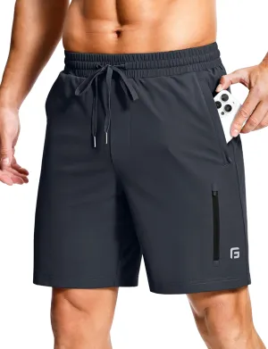 Men's Workout Shorts with Zipper Pockets 7" Quick Dry Lightweight Gym Athletic Running Shorts for Men