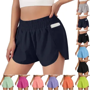 mid Rise Shorts for Women Elastic Casual Loose Dolphin Shorts with Pockets 2024 Yoga Sport Quick Dry Slacks for Women
