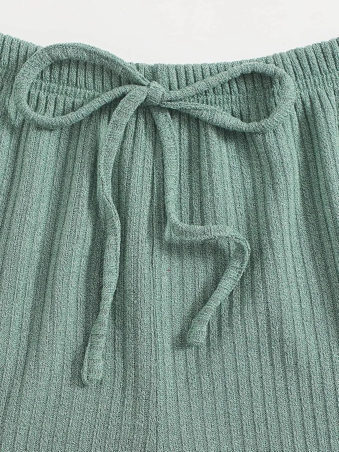 Milumia Women's Two Piece Pajama Set Button Knit Crop Top and Shorts Loungewear