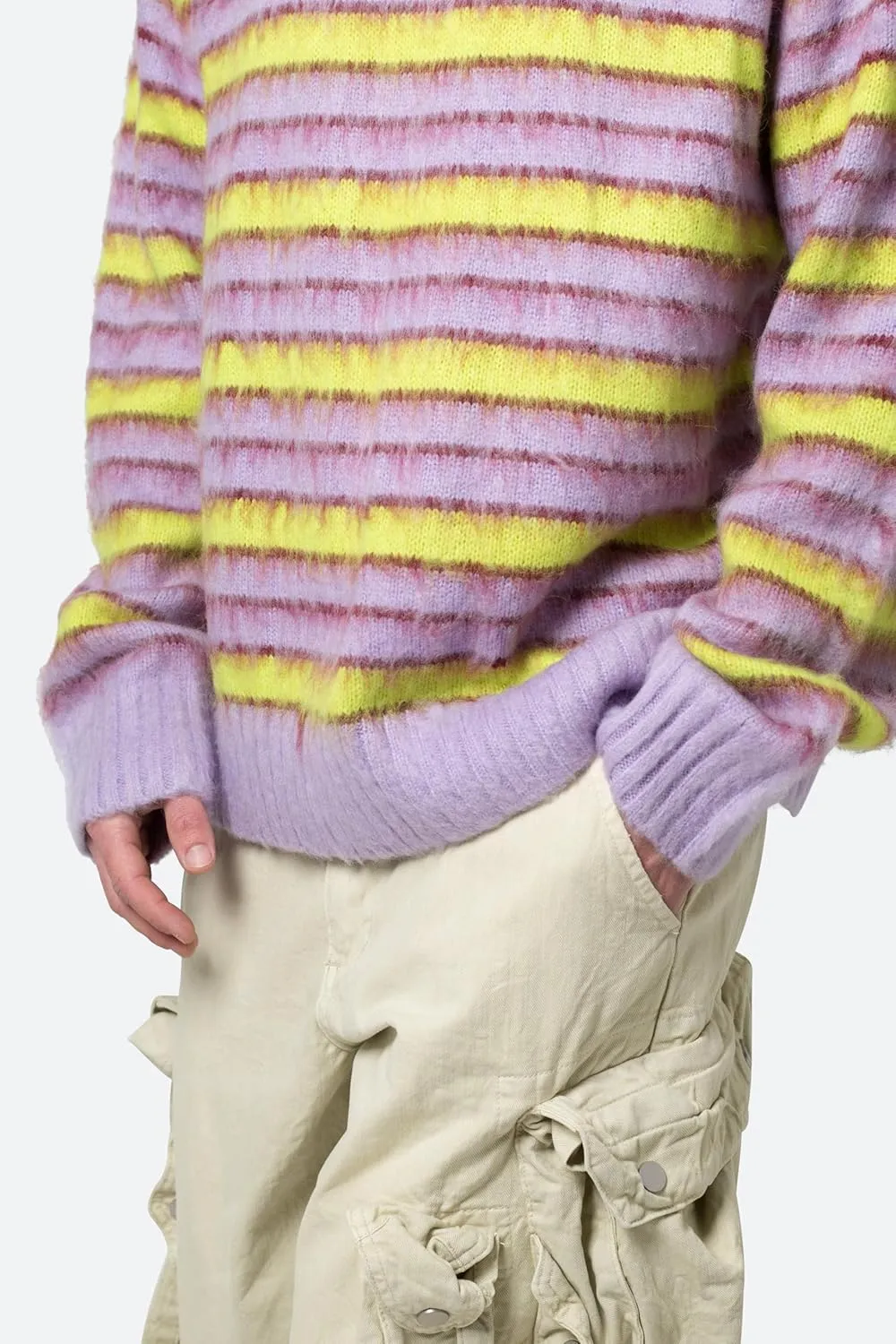 mnml Men's Striped Mohair Sweater