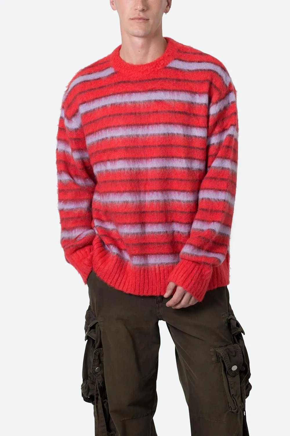 mnml Men's Striped Mohair Sweater