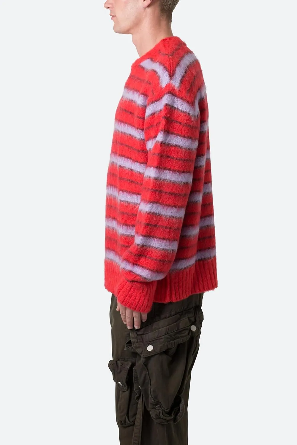 mnml Men's Striped Mohair Sweater