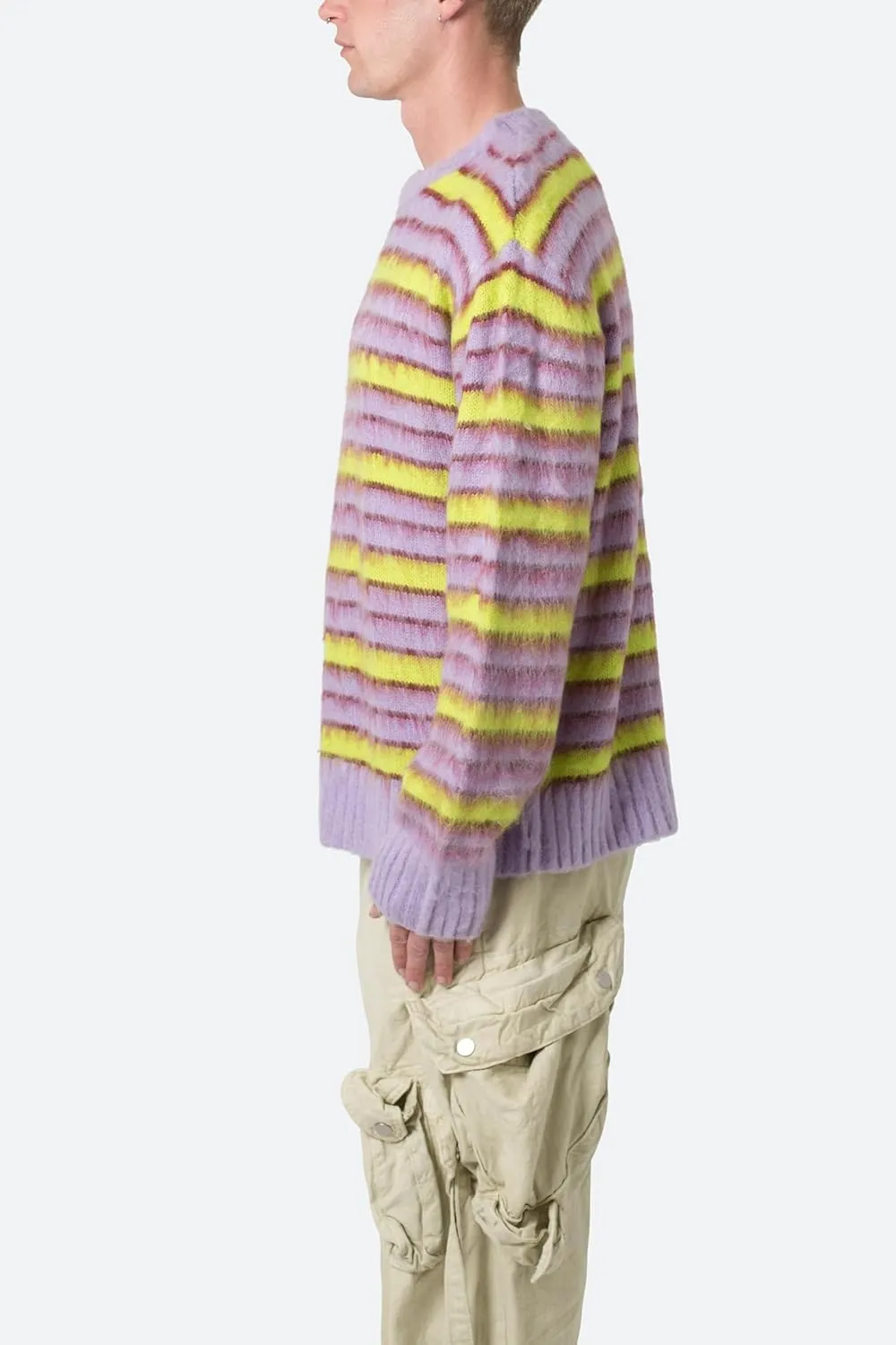 mnml Men's Striped Mohair Sweater