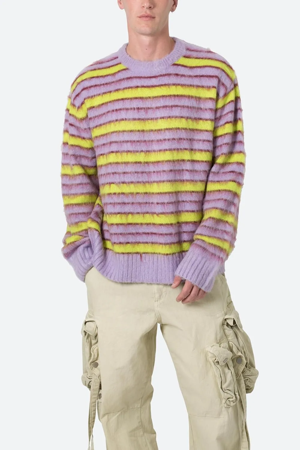 mnml Men's Striped Mohair Sweater