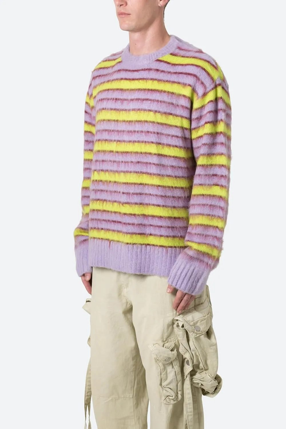 mnml Men's Striped Mohair Sweater
