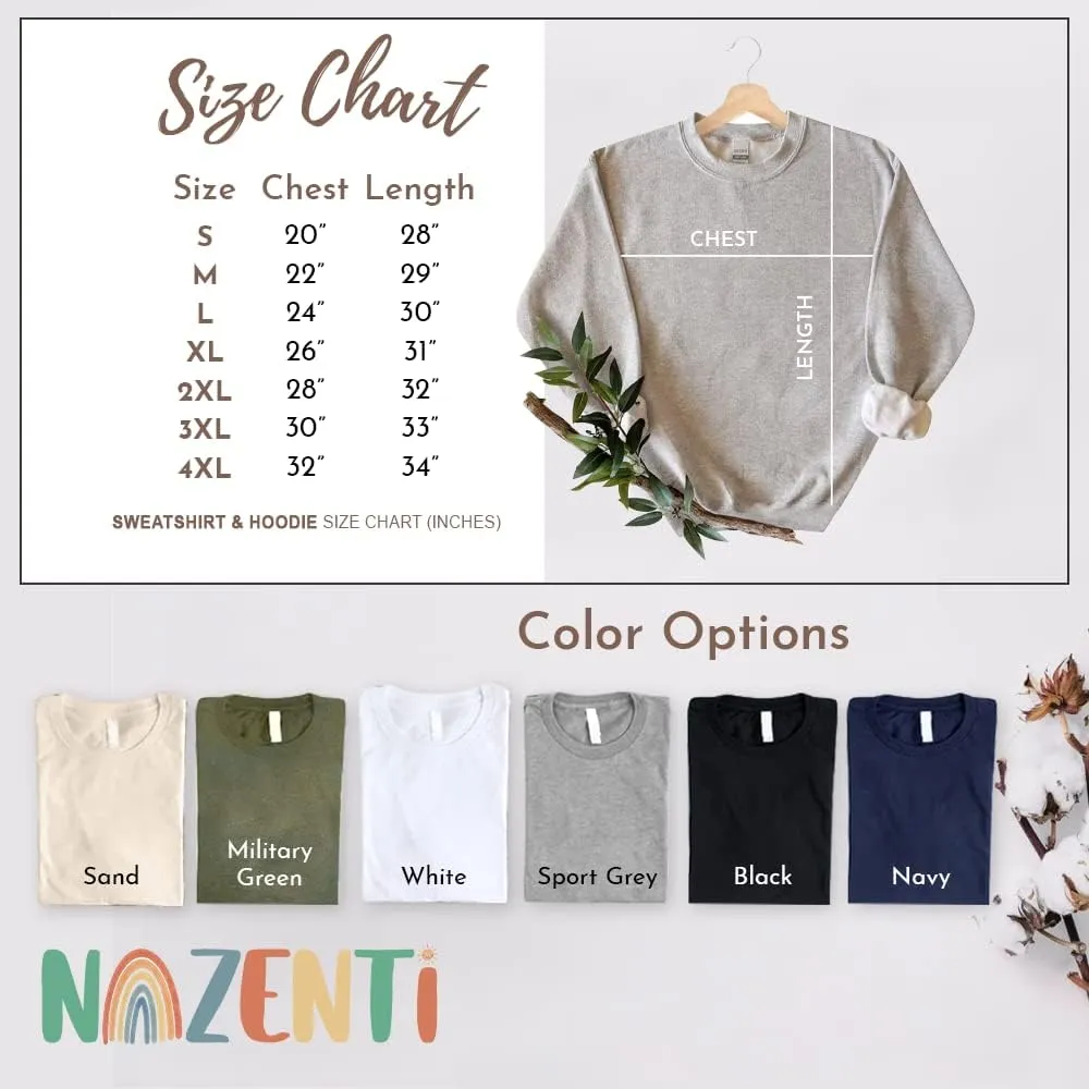 NAZENTI Custom Embroidered Sweatshirt for Grandma, Personalized Mom Embroidered Sweatshirt, Grandma EST Crewneck