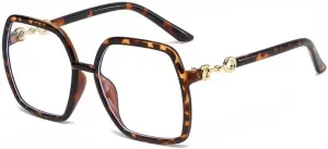 Oversized Square Reading Glasses Eyewear Anti Eye Strain Blue Light Blocking Computer Readers Flat Light Mirror (Color : Hawksbill, Size :  200)