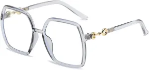 Oversized Square Reading Glasses Eyewear Anti Eye Strain Blue Light Blocking Computer Readers Flat Light Mirror (Color : Transparent, Size :  200)