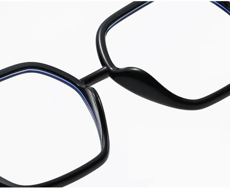 Oversized Square Reading Glasses Eyewear Anti Eye Strain Blue Light Blocking Computer Readers Flat Light Mirror (Color : Transparent, Size :  200)
