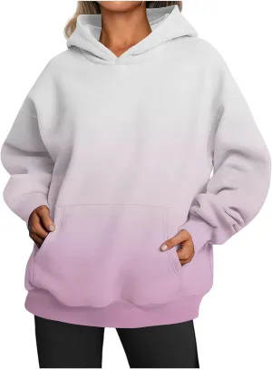 Oversized Tie Dye Hoodies for Women Plus Size | Drawstring Drop Shoulder Sweatshirt with Pocket | Light Yellow Preppy Pullover(Light Purple_X-Large)