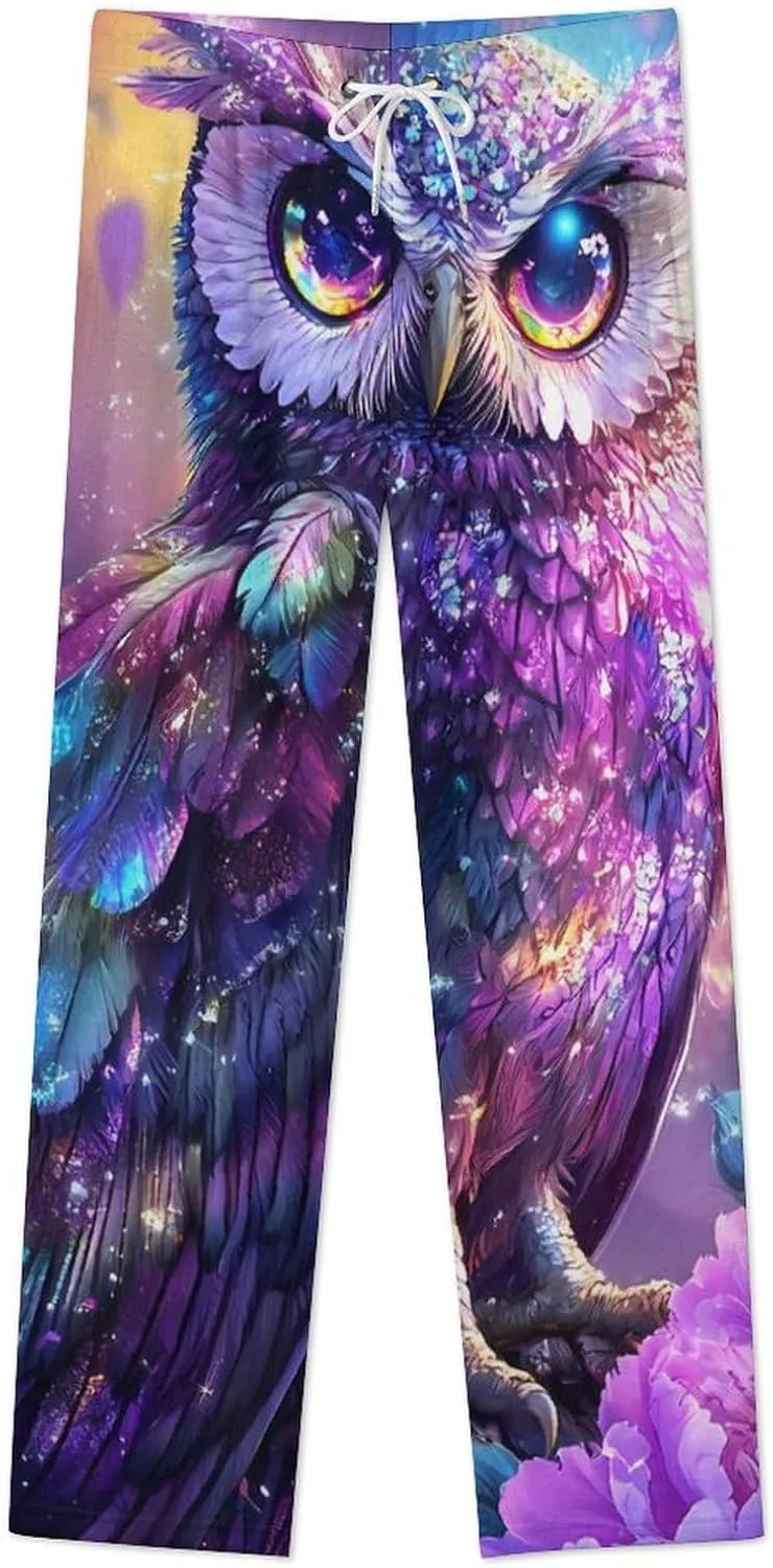 Owl Women's Pajama Pants Fleece Warm Pj Bottoms Sleepwear Lounge Pants Loungewear