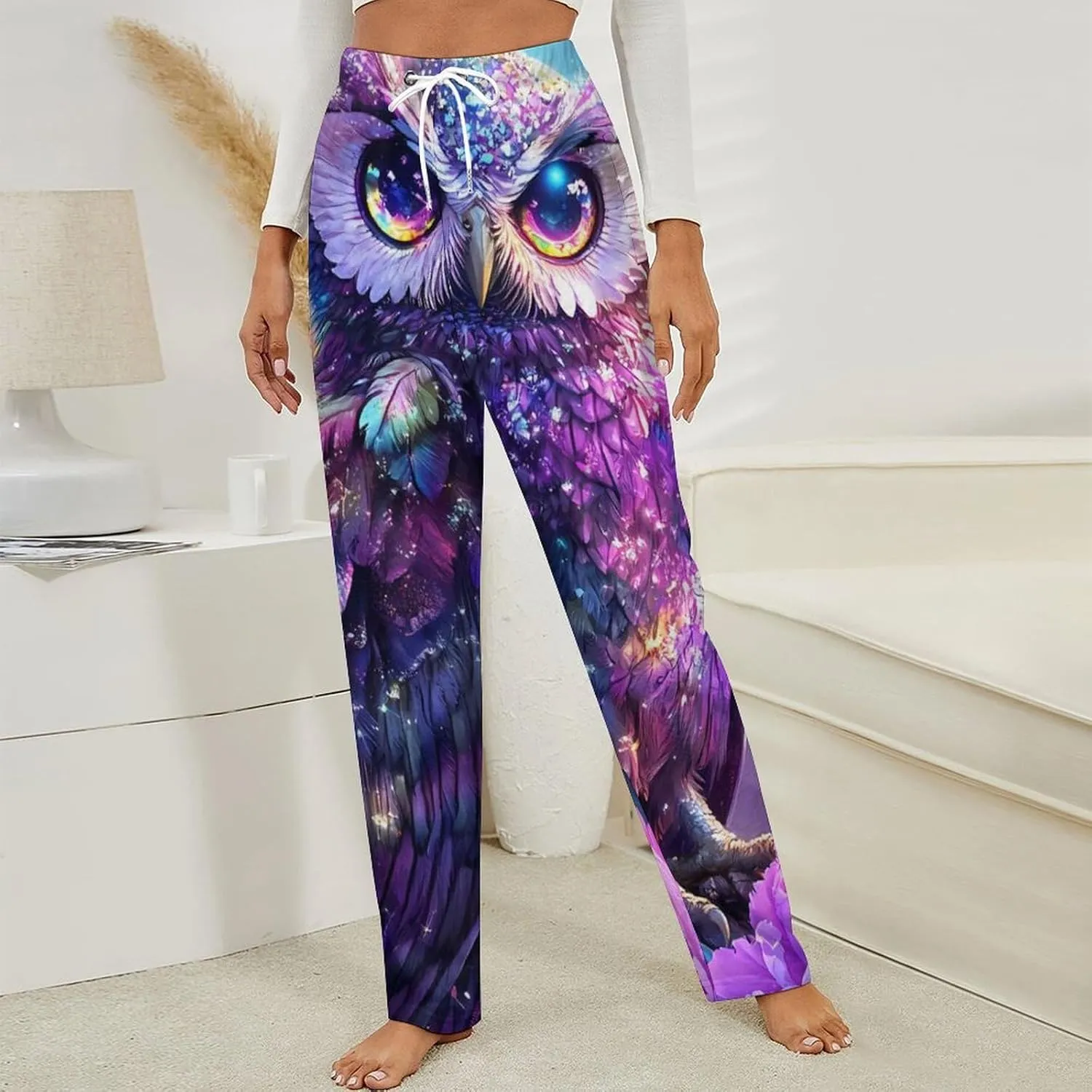 Owl Women's Pajama Pants Fleece Warm Pj Bottoms Sleepwear Lounge Pants Loungewear