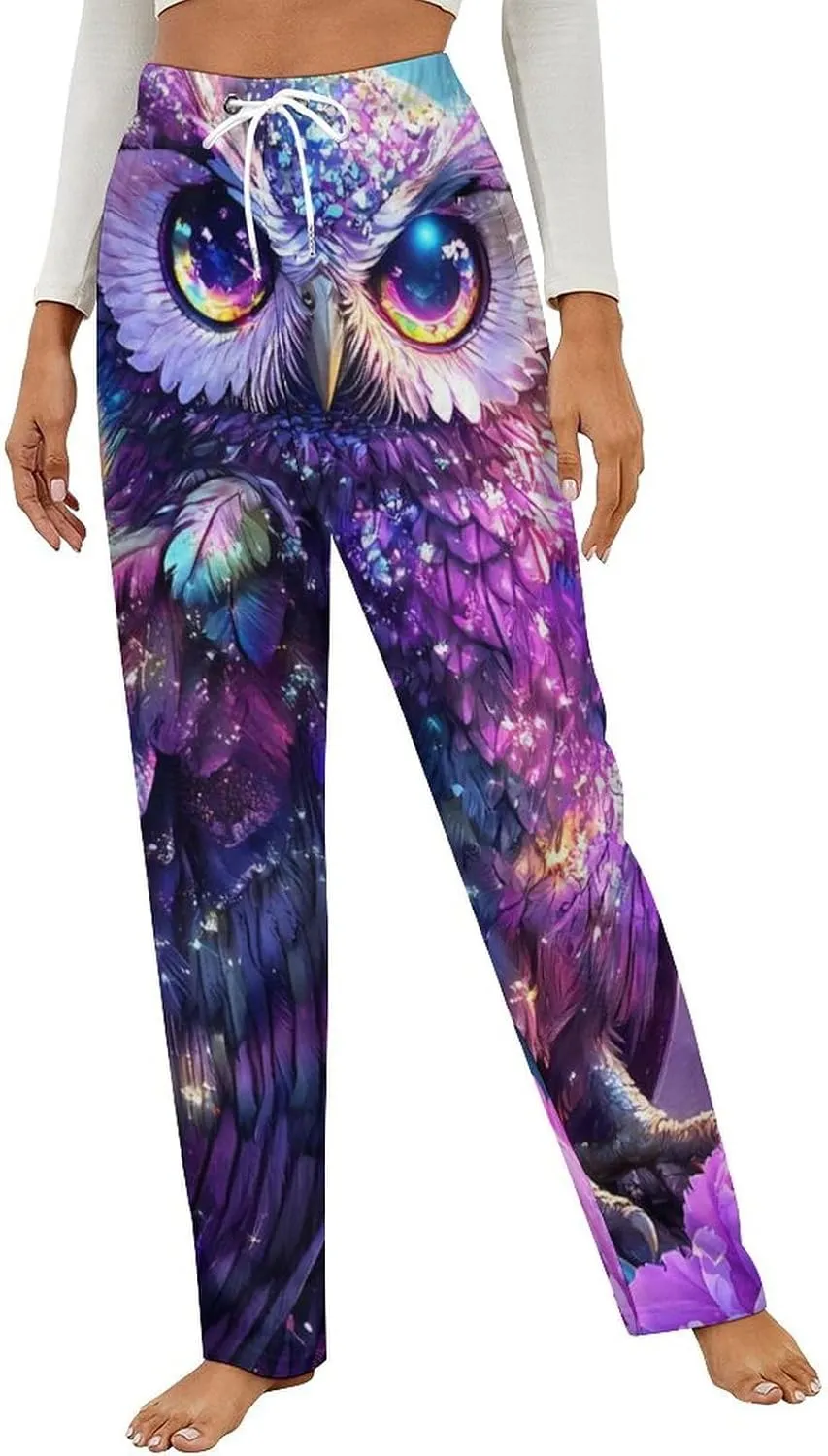 Owl Women's Pajama Pants Fleece Warm Pj Bottoms Sleepwear Lounge Pants Loungewear