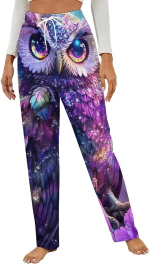Owl Women's Pajama Pants Fleece Warm Pj Bottoms Sleepwear Lounge Pants Loungewear