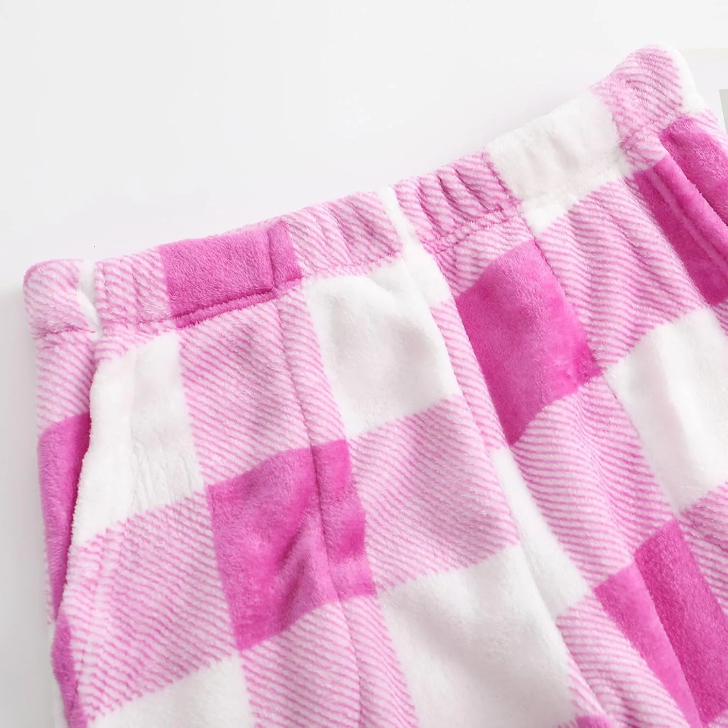 Pajama Pants Women Fuzzy Flannel Baggy Wide Leg Lounge Pants Fluffy Cute Pj Pants with Pockets Comfy Sleep Pants