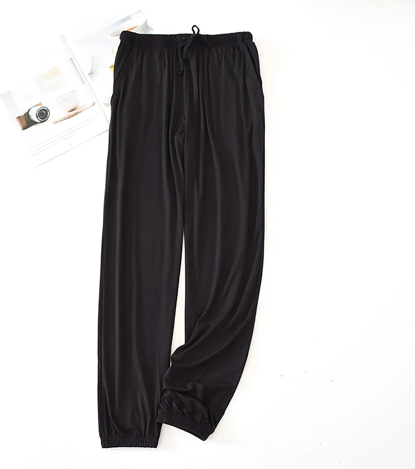 Pajama Pants Women Y2K Striped Elastic High Waist Straight Wide Leg Womens Gingham Linen Wide Leg Pants Trousers