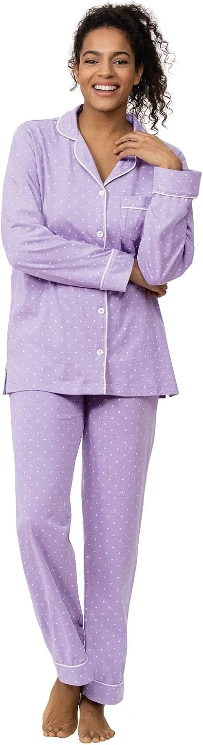 PajamaGram Pajama Set For Women - Pajamas Women Jersey Boyfriend, 100% Cotton