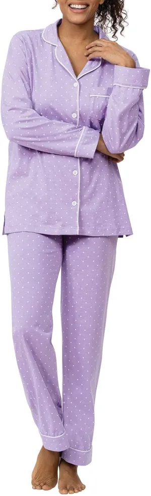 PajamaGram Pajama Set For Women - Pajamas Women Jersey Boyfriend, 100% Cotton