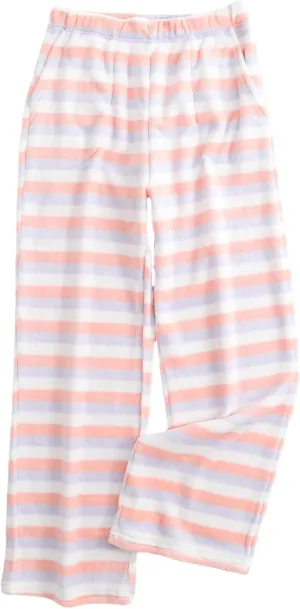 Pajamas Pants for Women Casual Flannel Plaid Lounge Pants Elastic Waist Fleece Fuzzy Plush Pj Soft Sleep Bottoms
