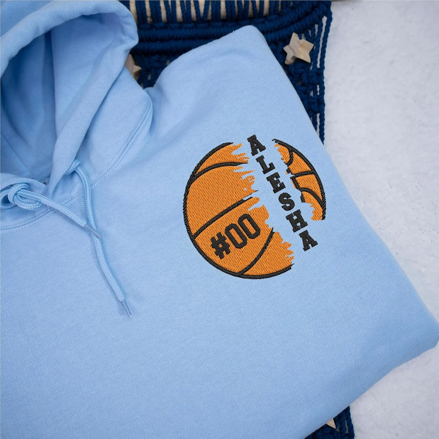 Personalized Basketball Embroidered Sweatshirt, Custom Name and Number Embroidered Sweatshirt, Basketball Mom Gifts
