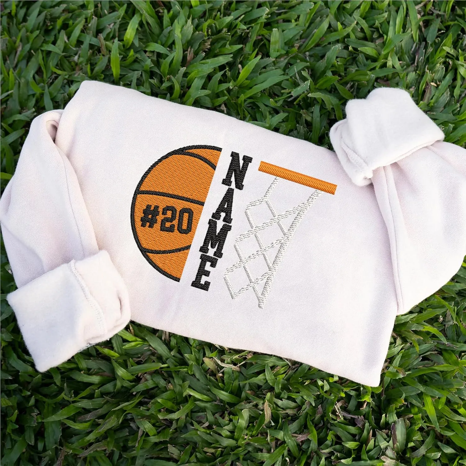 Personalized Basketball Embroidered Sweatshirt, Custom Name and Number Embroidered Sweatshirt, Basketball Mom Gifts