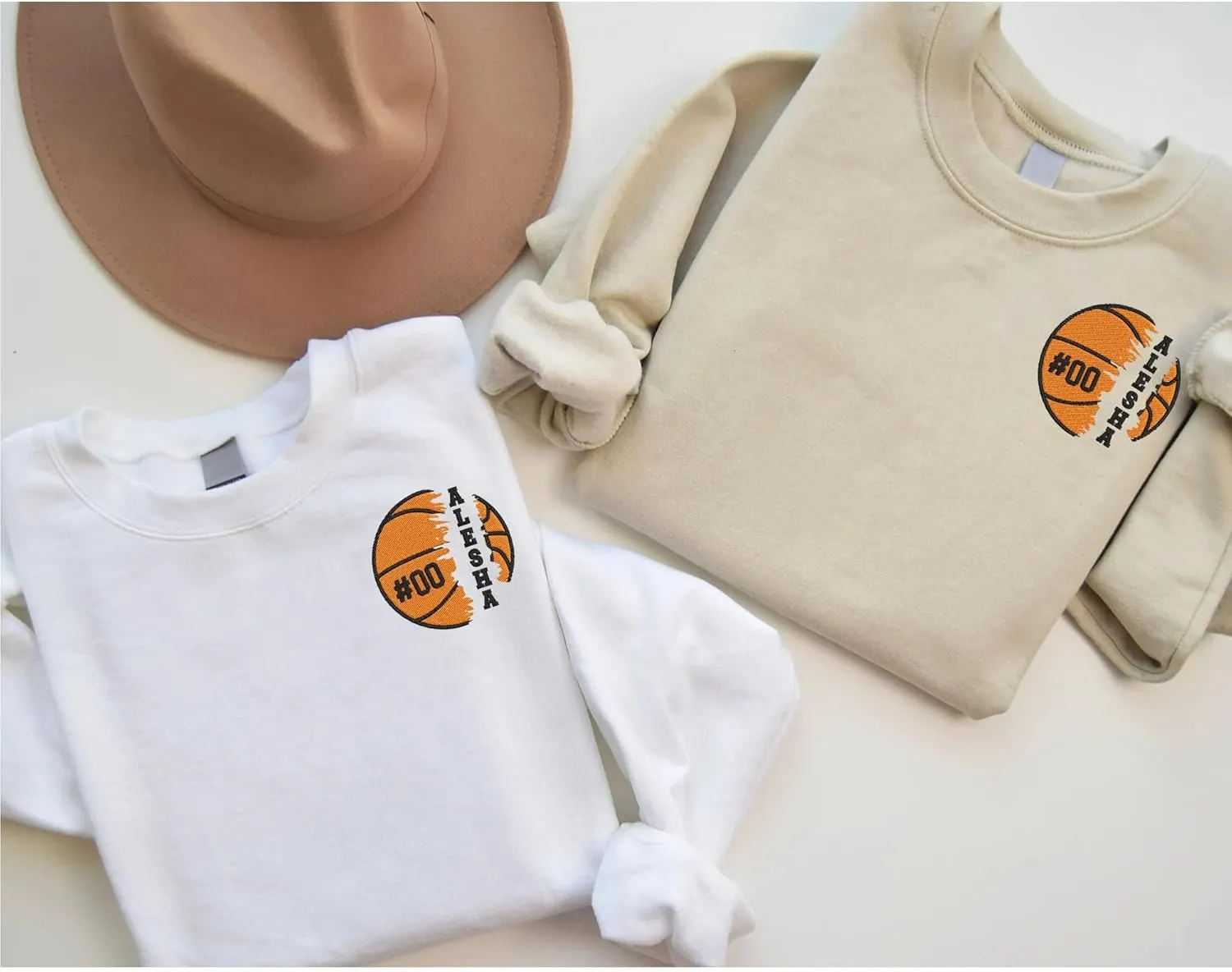 Personalized Basketball Embroidered Sweatshirt, Custom Name and Number Embroidered Sweatshirt, Basketball Mom Gifts